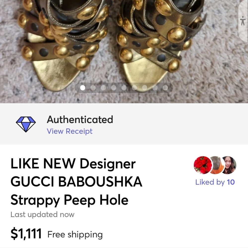 Designer GUCCI BAROUSHKA Strappy Peep Hole Sandals Authenticated!